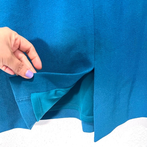 Jessica Howard teal Sheath Dress with tulip Bell Sleeves 14 - Picture 5 of 7